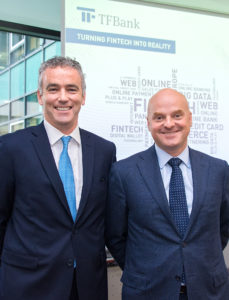 Declan Mac Guinness (CEO) und Matthias Carlsson (Chairman) am Rande der Pressekonferenz der TF Bank in Frankfurt