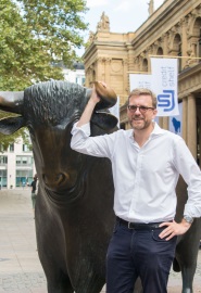 creditshelf-CEO Tim Thabe am Tag des IPOs im Juli 2018.