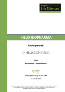 Titelblatt Aktienportrait Helix BioPharma