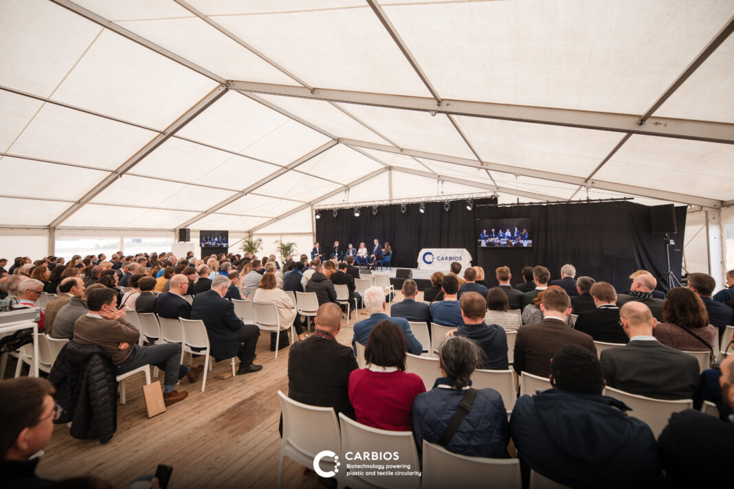 Grundsteinlegung der neuen PET-Recycling-Anlage von CARBIOS. Copyright: CARBIOS SA