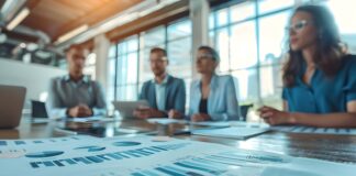 Symbolbild: Team Discussing Growth Strategies in Modern Boardroom Setting. Copyright: Thares2020 - stock.adobe.com