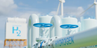 Symbolbild. hydrogen pipeline of energy sector towards to ecology,carbon credit,Clean Energy,secure,carbon neutral,transformation,solar,power plant and energy sources balance to replace natural gas.3d rendering. Copyright: Yingyaipumi - stock.adobe.com