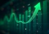 Symbolbild "Green arrow pointing upward on financial graph. Business growth chart with rising trend line. Digital stock market data visualization for investment ...". Copyright: crispy - stock.adobe.com