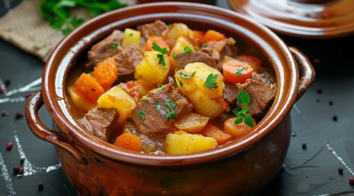Happy Birthday Rational! MDAX-Wert nun seit 25 Jahren an der Börse Symbolbild "Eintopf". (Beef meat stewed with potatoes, carrots and spices in ceramic pot.) Copyright: neirfy - stock.adobe.com