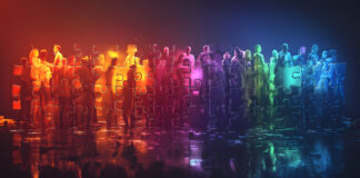Colorful puzzle pieces form diverse group of people. Concept of teamwork, business structure. Visualizes company departments, teams. Illustrates hiring new employees. Emphasizes cooperation. Copyright: Jack - stock.adobe.com