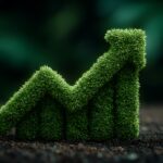 Symbolbild. Green Growth EcoFriendly Business Graph. Lush moss forms an upward trending graph symbolizing sustainable business growth and environmental responsibility.) Copyright: bagus_ - stock.adobe.com
