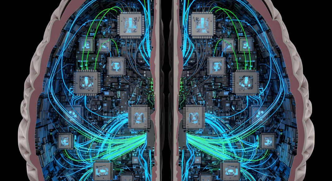 Symbolbild. Digital Consciousness: A Technological Exploration of Artificial Neural Networks and Brain-Computer Interfaces, Depicting the Convergence of Biology and Future Engineering, AI Innovations. Copyright: Rumah - stock.adobe.com