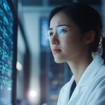 ‘‘We build a leading global platform for precision healthcare‘‘ Symbolbild. AI-driven analysis of a patients biomarkers, personalized treatment. Copyright: Zahfran - stock.adobe.com