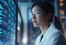 ‘‘We build a leading global platform for precision healthcare‘‘ Symbolbild. AI-driven analysis of a patients biomarkers, personalized treatment. Copyright: Zahfran - stock.adobe.com