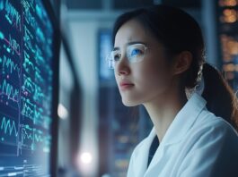 ‘‘We build a leading global platform for precision healthcare‘‘ Symbolbild. AI-driven analysis of a patients biomarkers, personalized treatment. Copyright: Zahfran - stock.adobe.com