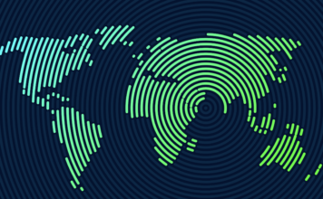 Symbolbild "Abstract world map with circle lines". Copyright: igor - stock.adobe.com