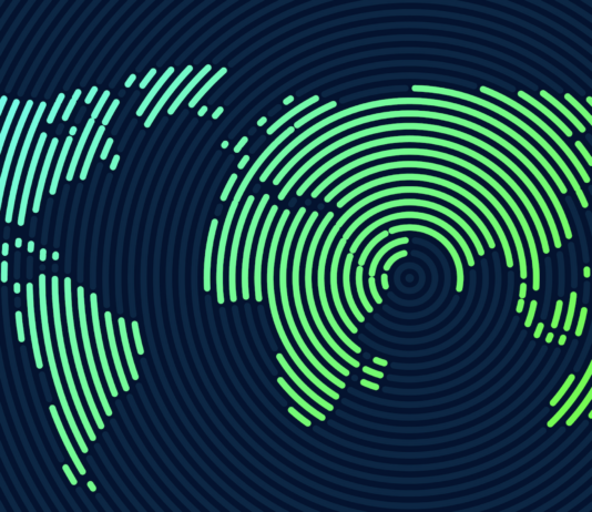 „Wir wollen den Industrien kein ‚Weiter-so‘ ermöglichen“ Symbolbild "Abstract world map with circle lines". Copyright: igor - stock.adobe.com