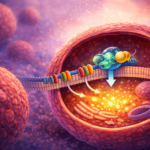 iDEL Therapeutics sichert sich 9 Mio. EUR Seed-Finanzierung Symbolbild: Illustration einer neuartigen Plattform, die Wirkstoffe gezielt ins Innere von Tumorzellen transportiert und dort freisetzt. Erstelllt mit KI.