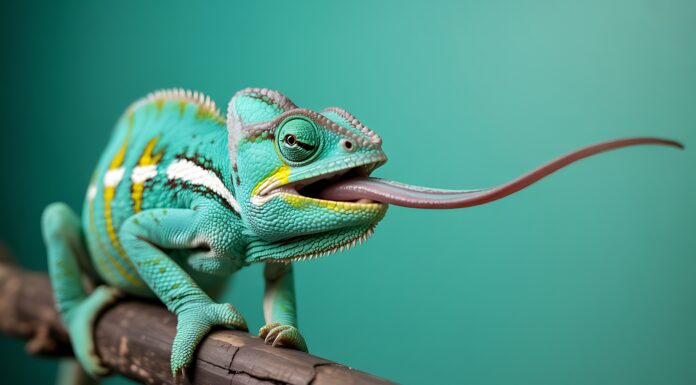 Proxygen erweitert Plattform: Von Proteinabbau zu breiterer Proximity-Strategie Symbolbild. A close-up photograph captures a green chameleon with its tongue out on a branch. Copyright: Akhi - stock.adobe.com