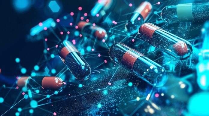 AI in Drug Development: Where Value is Emerging Symbolbild. Digital pills and neural network representing pharmaceutical ai and drug discovery. Copyright: TensorSpark - stock.adobe.com