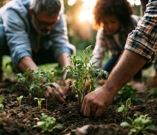 European Life Sciences Coalition: Europas Investoren richten den Blick nach Brüssel Symbolbild "Gartenarbeit". (Family planting a garden together in the soft light of dawn.) Copyright: Atifmurtaza - stock.adobe.com
