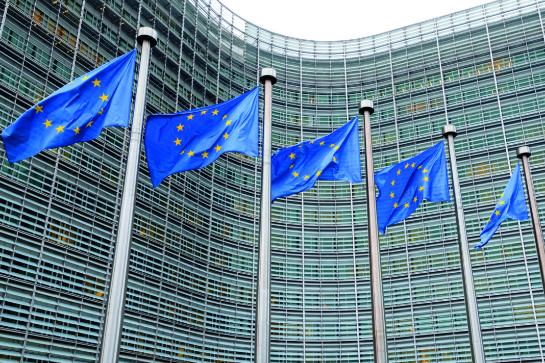 European Union Flags in the European Quarter in Brussels (Belgiu