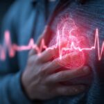 Revier Therapeutics – 6 Mio. EUR Seed für neue Klasse von Herz-Kreislauf-Medikamenten Symbolbild. (A person clutching their chest with a glowing heart symbol indicating pain or health issue.) Copyright: Zahid - stock.adobe.com