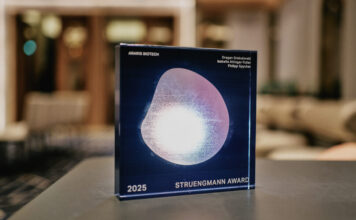 Strüngmann Award: Unternehmen durch ihre Unternehmer sehen Die Strüngmann Award-Trophäe von 2025. Fotograf: Christian Back. Copyright: ATHOS KG